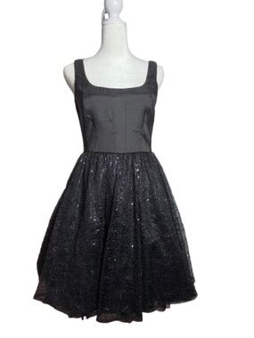 Love Carmen Black Ballerina Square Neck Sequin Party Prom Dress